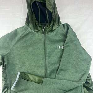 Under Armour Men's XL ColdGear Fleece Full Zip Hoodie Marine OD Green